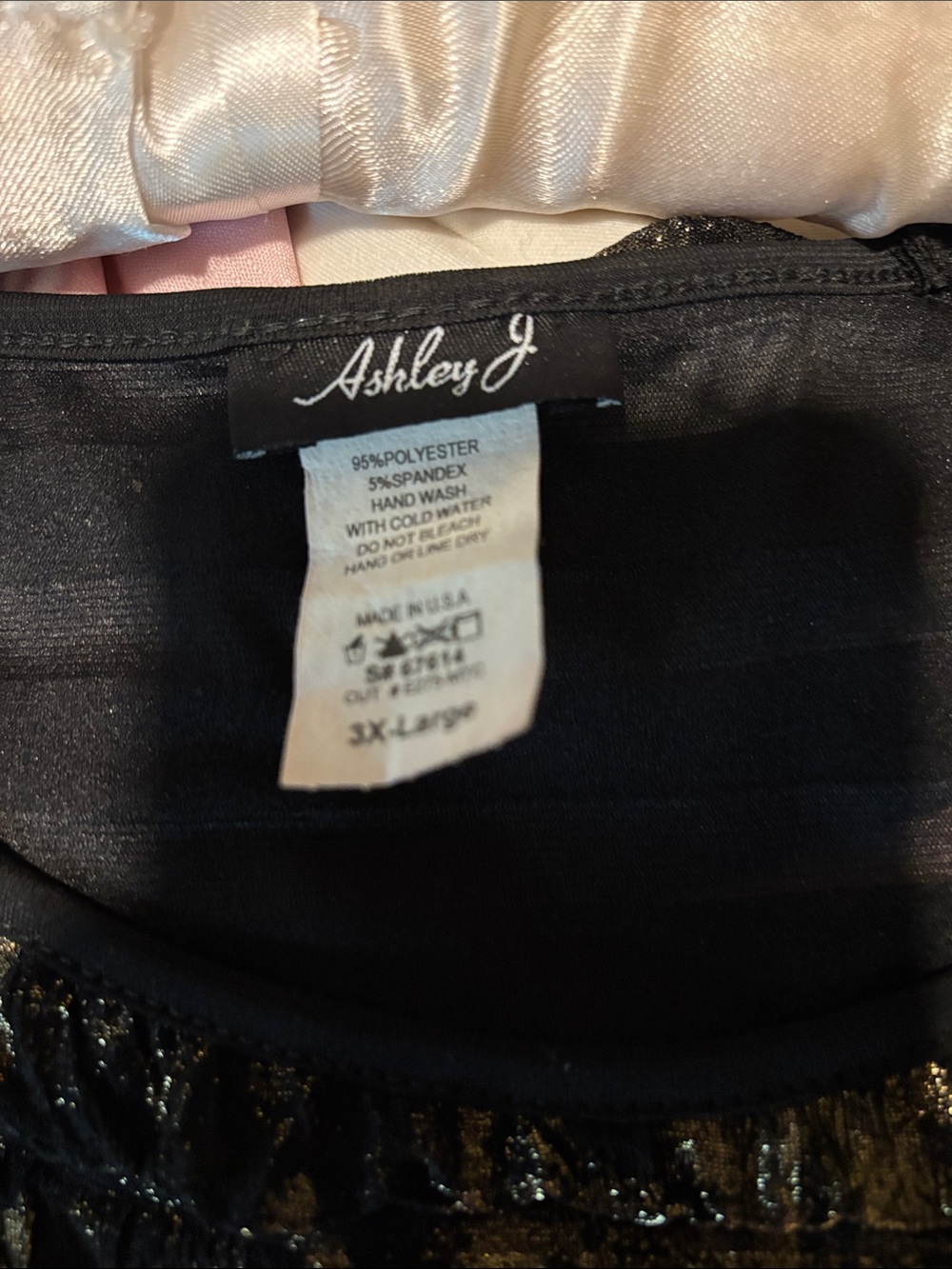 Metallic Black Ruffle-Texture Women’s Top - Picture 2 of 3